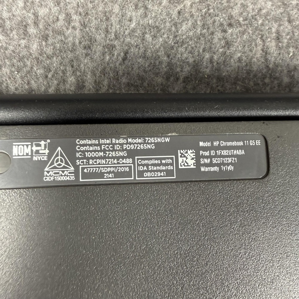 HP Chromebook 11 G5 EE Laptop Chrome OS WiFi Webcam Tested Works W Charger Black - Picture 10 of 11